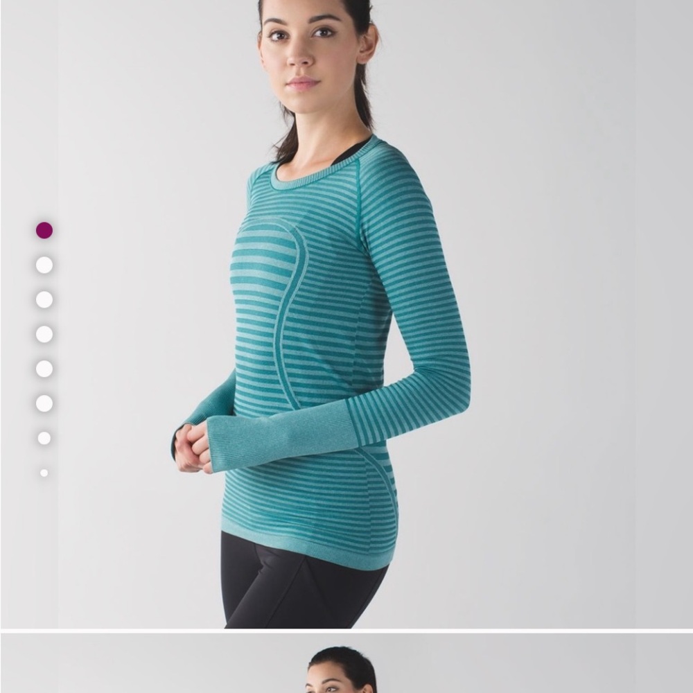 Lululemon Swiftly Tech Long Sleeve Crew size 6
Heathered Forage Teal